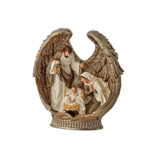 Gold Ivory Angel Wing Holy Family