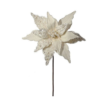 22In Ivory Pearl Velvet Poinsettia