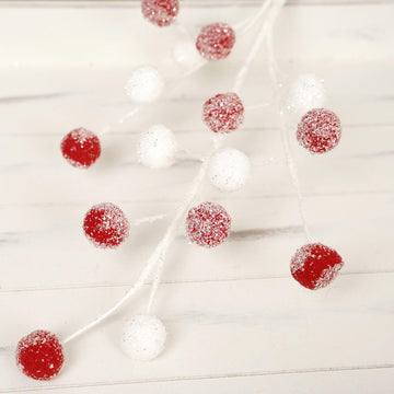 21In Red White Pom Pom Spray