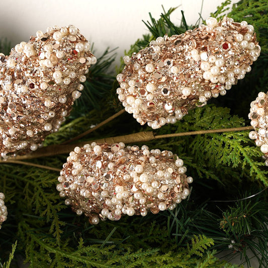 28In Champagne Metallic Pinecone Spray - Christmas Place