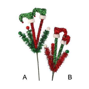 28In Red Green Sequin Elf Legs Spray