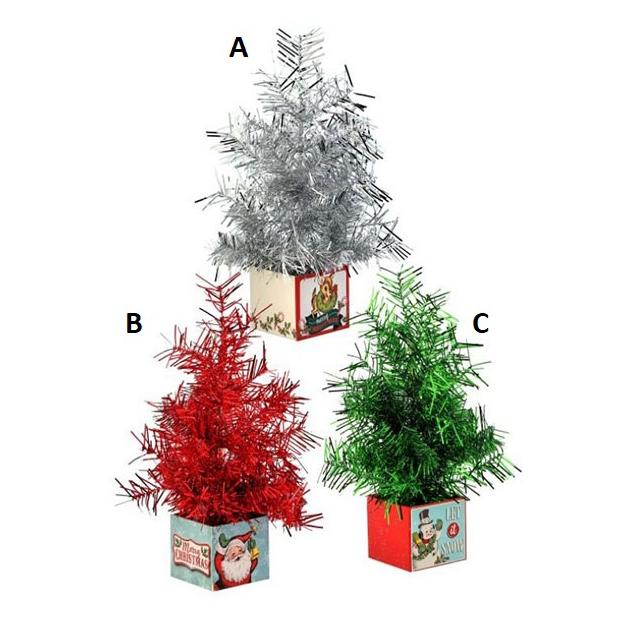 18 Inch Retro Gift Box With Tree - Christmas Place