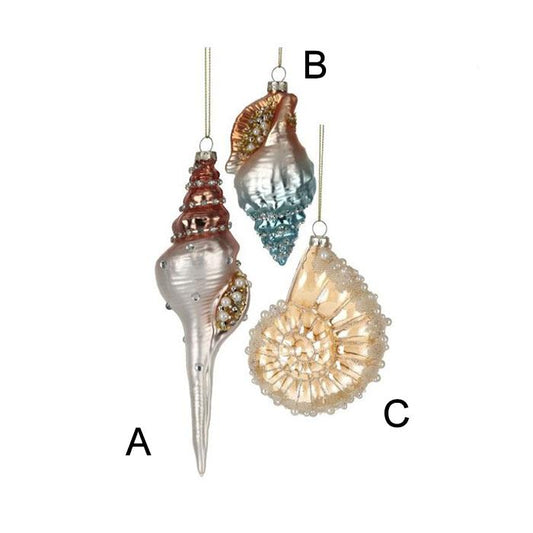 Glass Pearl Jewel Seashell Ornament