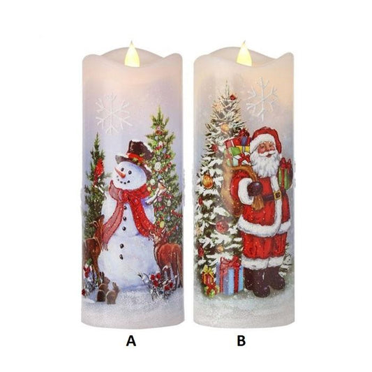 Santa Snowman Candle