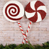 36In Red White Glitter Lollipop Stem - Christmas Place