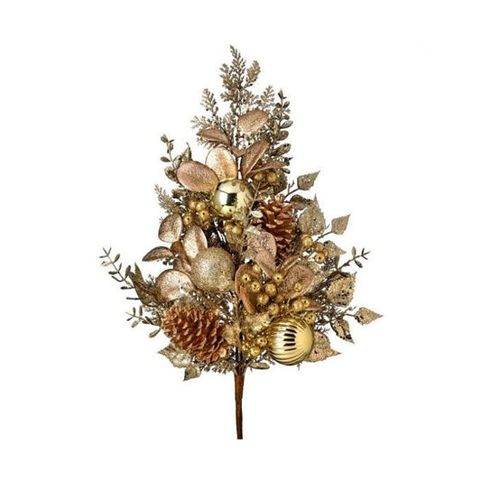 32In Champagne Glitter Leaf Stem