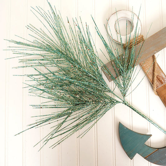 23In Aqua Long Needle Pine Spray - Christmas Place