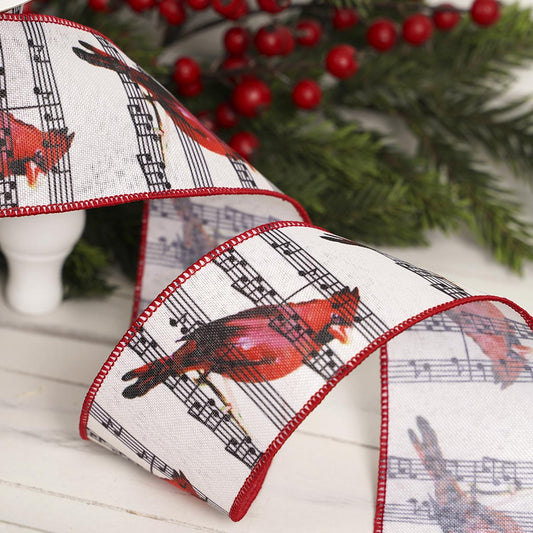 Cardinal Music Note Ribbon 2.5 in x 10 yd