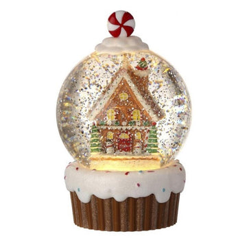 7in LED Gingerberad Cupcake Waterball