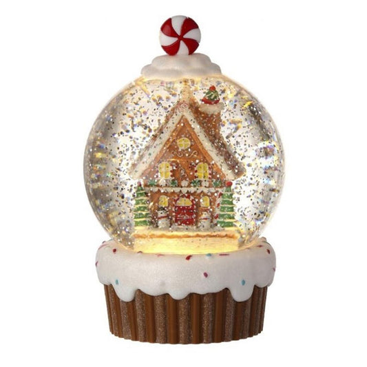 7in LED Gingerberad Cupcake Waterball