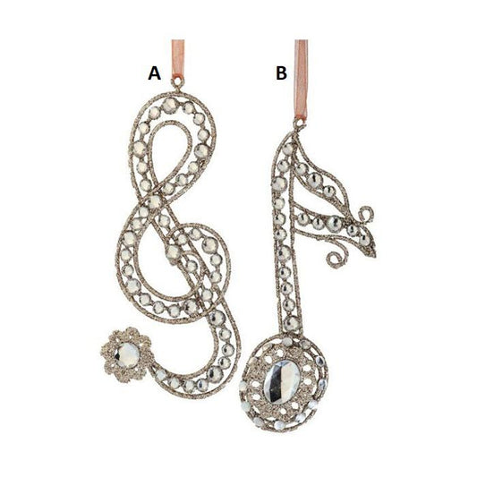 Glitter Wire Music Note Ornament