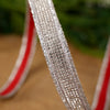 Silver Velvet Backed Jewel Ribbon 1 in x 5 yd - Christmas Place