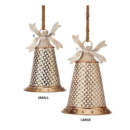 10in Anitique Gold Bell Ornament Small