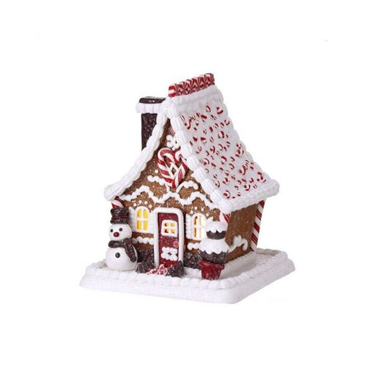 LED Snowman Gingerbread House