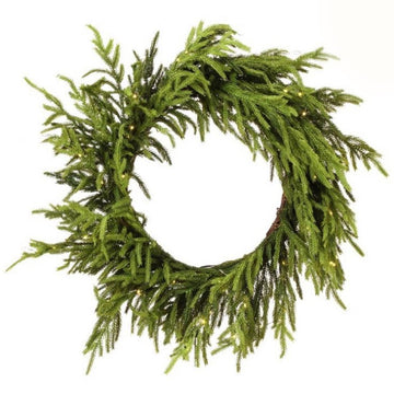 24in LED Norfolk Pine Wreath