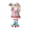 Pink Santa Figurine with Tray Full of Sweet Treats Pink Santa with Sweets Christmas Figurine - Christmas Place