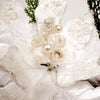 28In White Glamour Poinsettia Stem - Christmas Place