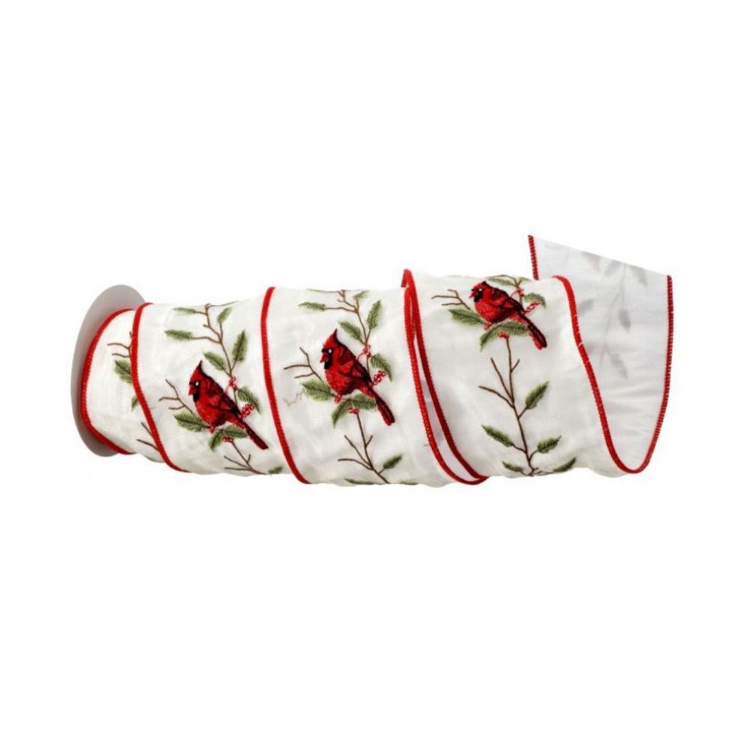 4X5 Sheer Cardinal Dupion Ribbon - Christmas Place