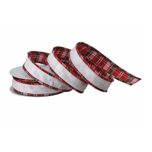 White Red Plaid Ribbon - Christmas Place