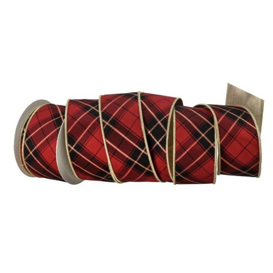 Burgundy Black Plaid Ribbon - Christmas Place