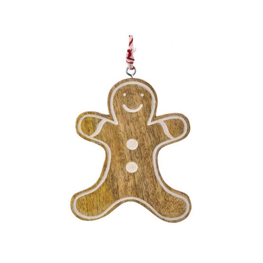 Mango Wood Gingerbread Ornament