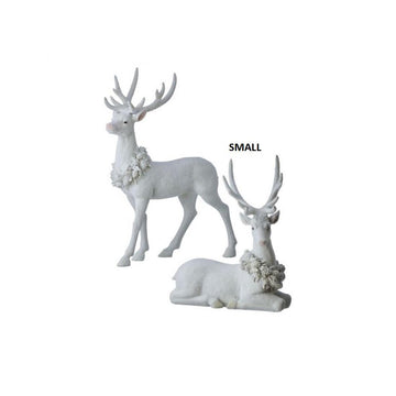 11.5In Frozen Forest Flock Deer Small