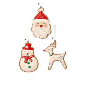 Gingerbread Santa Snowman Deer Ornament
