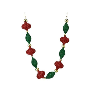 5.5Ft Red Gold Green Finial Onion Ball Garland
