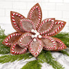 22In Brown Red White Sugar Spice Poinsettia Stem - Christmas Place