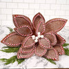 30In Brown Red White Sugar Spice Poinsettia Stem - Christmas Place