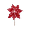 30In Red White Sugar Spice Poinsettia Stem - Christmas Place