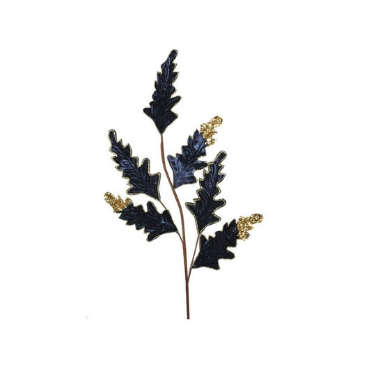 32In Glitter Blue Velvet Acanthus Spray