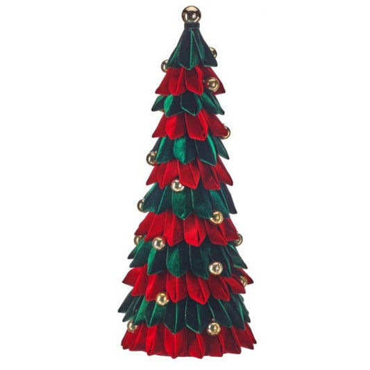 Red Green Velvet Loop Christmas Tree - Christmas Place