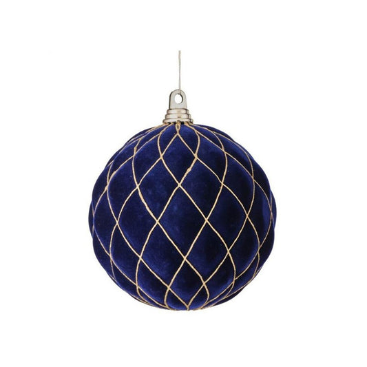 Midnight Blue Glitter Diamond Ball Ornament