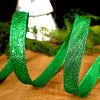 Green Glitter Wired Ribbon - Christmas Place