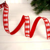Red White Country Check Felt Ribbon - Christmas Place
