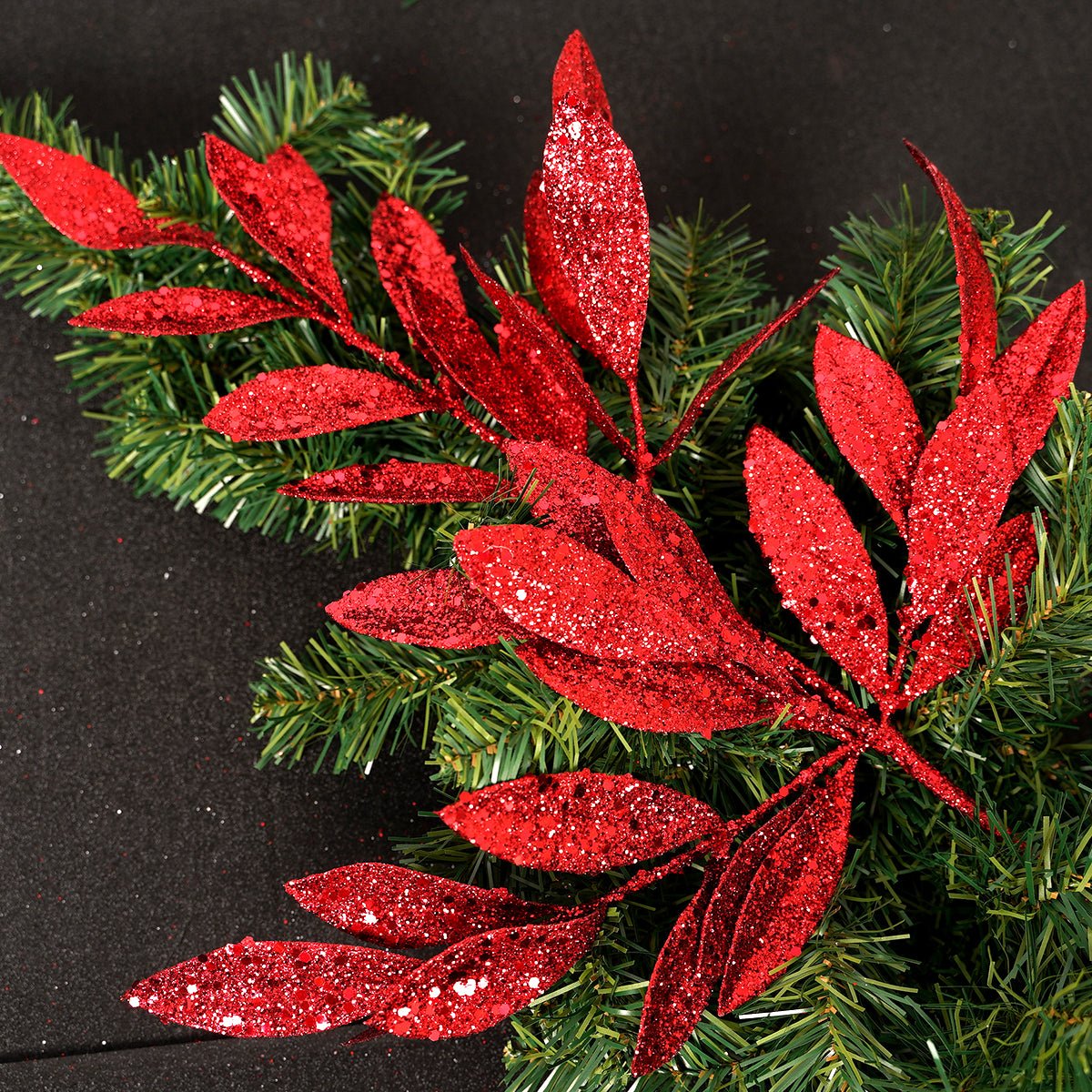 20In Red Sequin Glitter Laurel Spray - Christmas Place