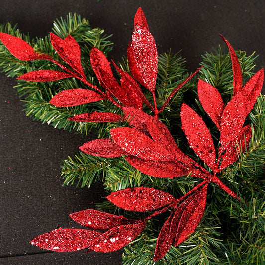 20In Red Sequin Glitter Laurel Spray - Christmas Place