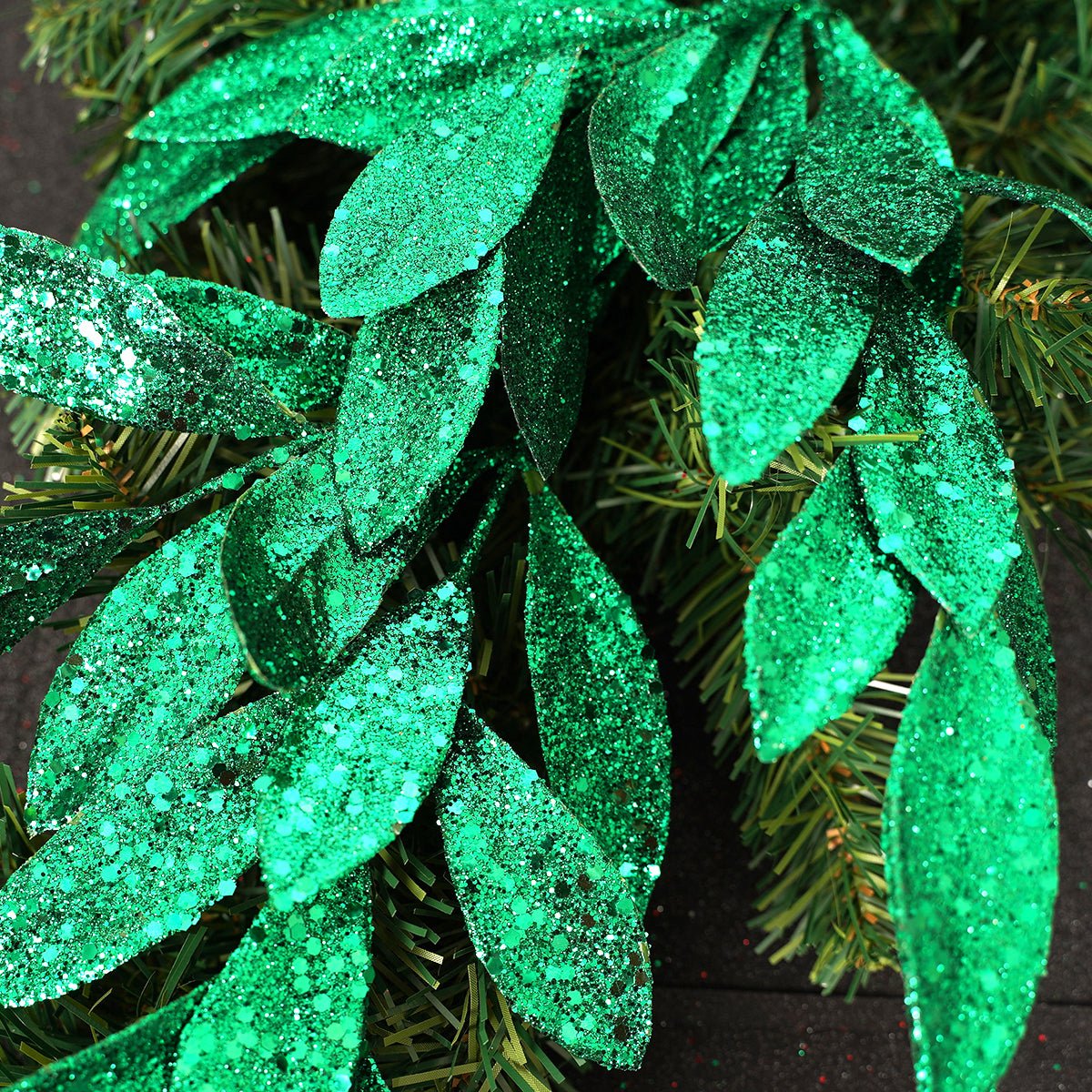20In Green Sequin Glitter Laurel Spray - Christmas Place