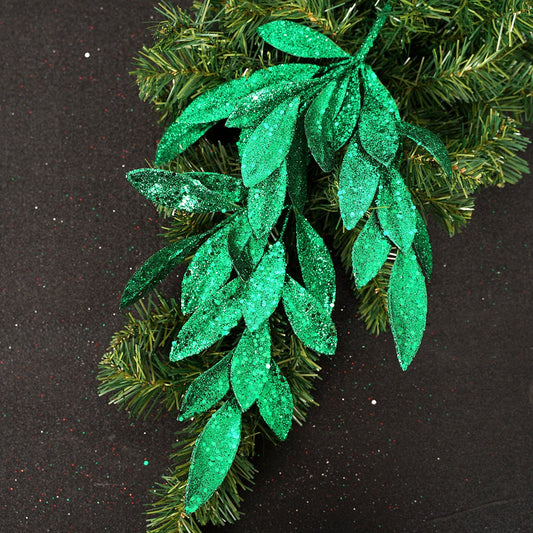 20In Green Sequin Glitter Laurel Spray - Christmas Place