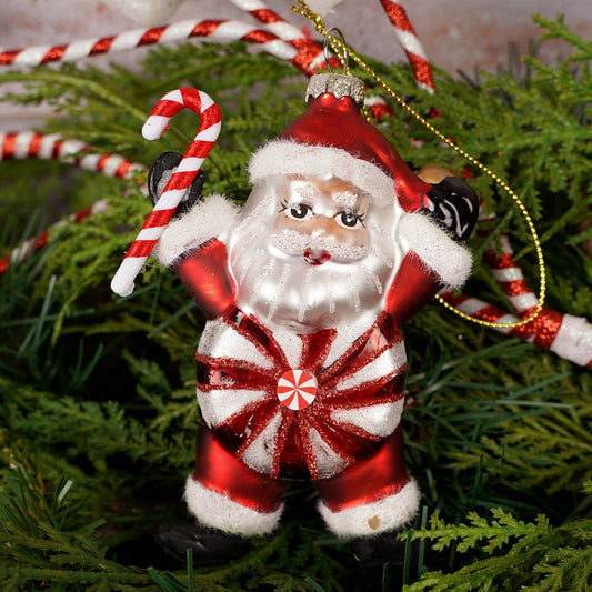 Glass Candy Santa Gingerbread Ornament - Christmas Place