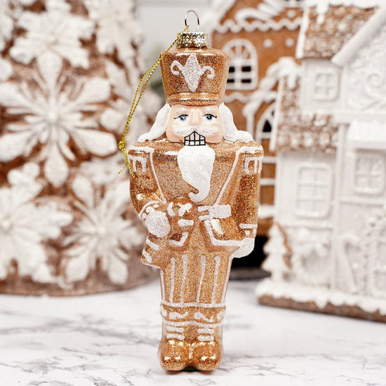 Glass Gingerbread Nutcracker Ornaments Two Styles Christmas Place