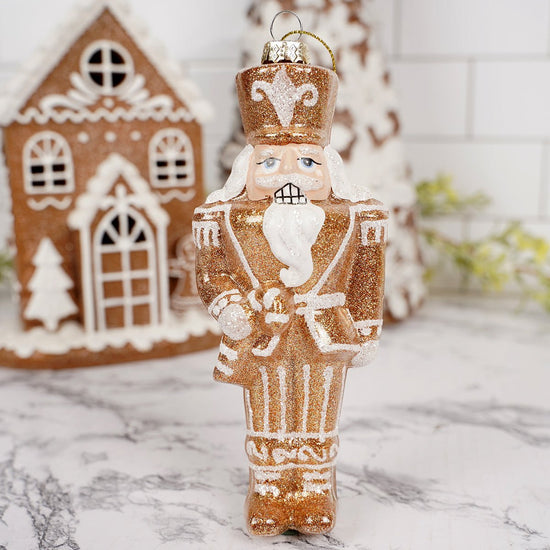 Glass Gingerbread Nutcracker Ornaments - Christmas Place