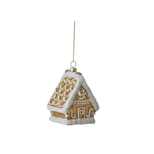 Glass Gingerbread House Ornament