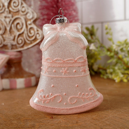 Pink Glass Bell Christmas Ornament - Christmas Place