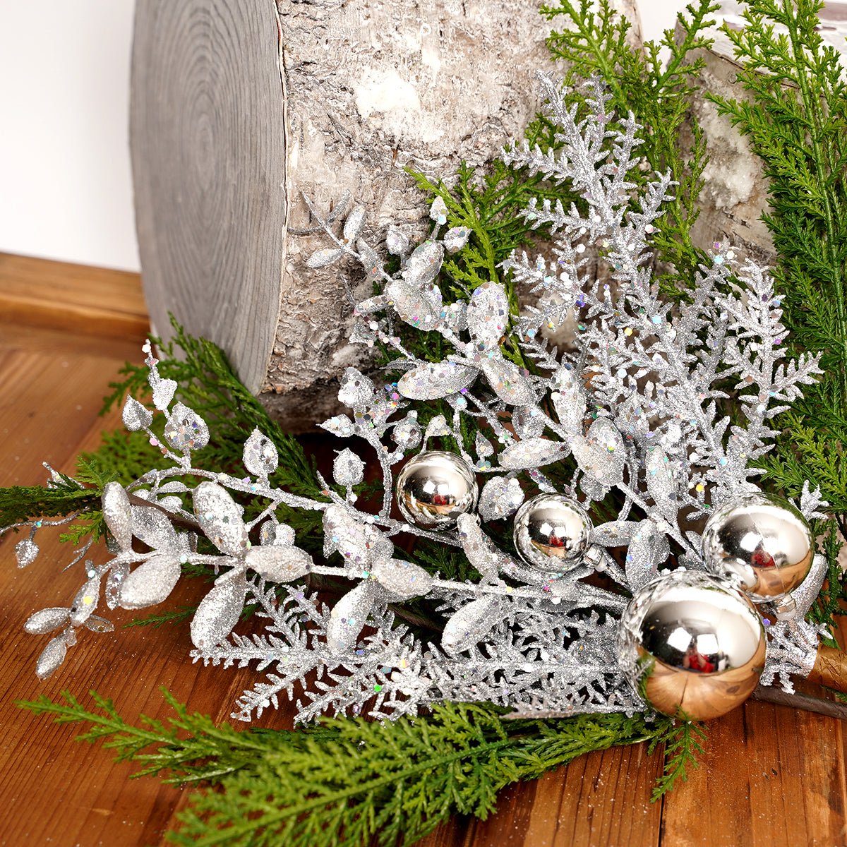 18IN GLITTER BALL BERRY SPRAY - Christmas Place