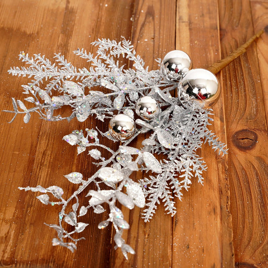 18IN GLITTER BALL BERRY SPRAY - Christmas Place