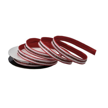 1X5 Velvet White Jewel Edge Wired Ribbon