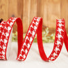 1X10 RED WHITE SCANDINAVIAN TWEED RIBBON - Christmas Place