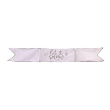 6X44 White Silver Let It Snow Banner